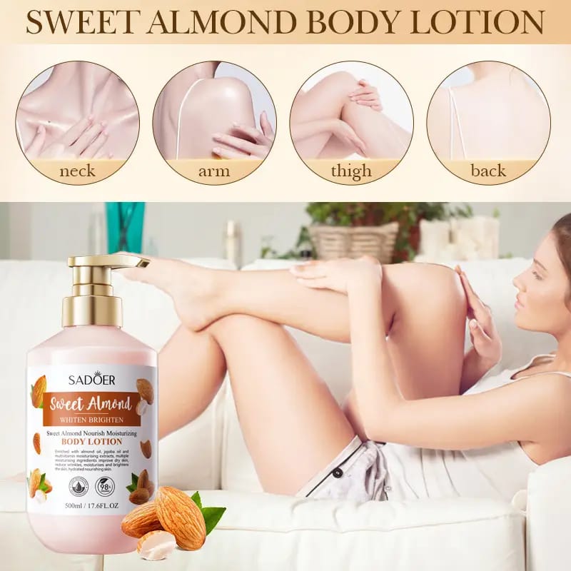 Moisturizing Whitening Body Lotion for Black Adults with Custom Private Label Organic Sweet Almond Body Milk